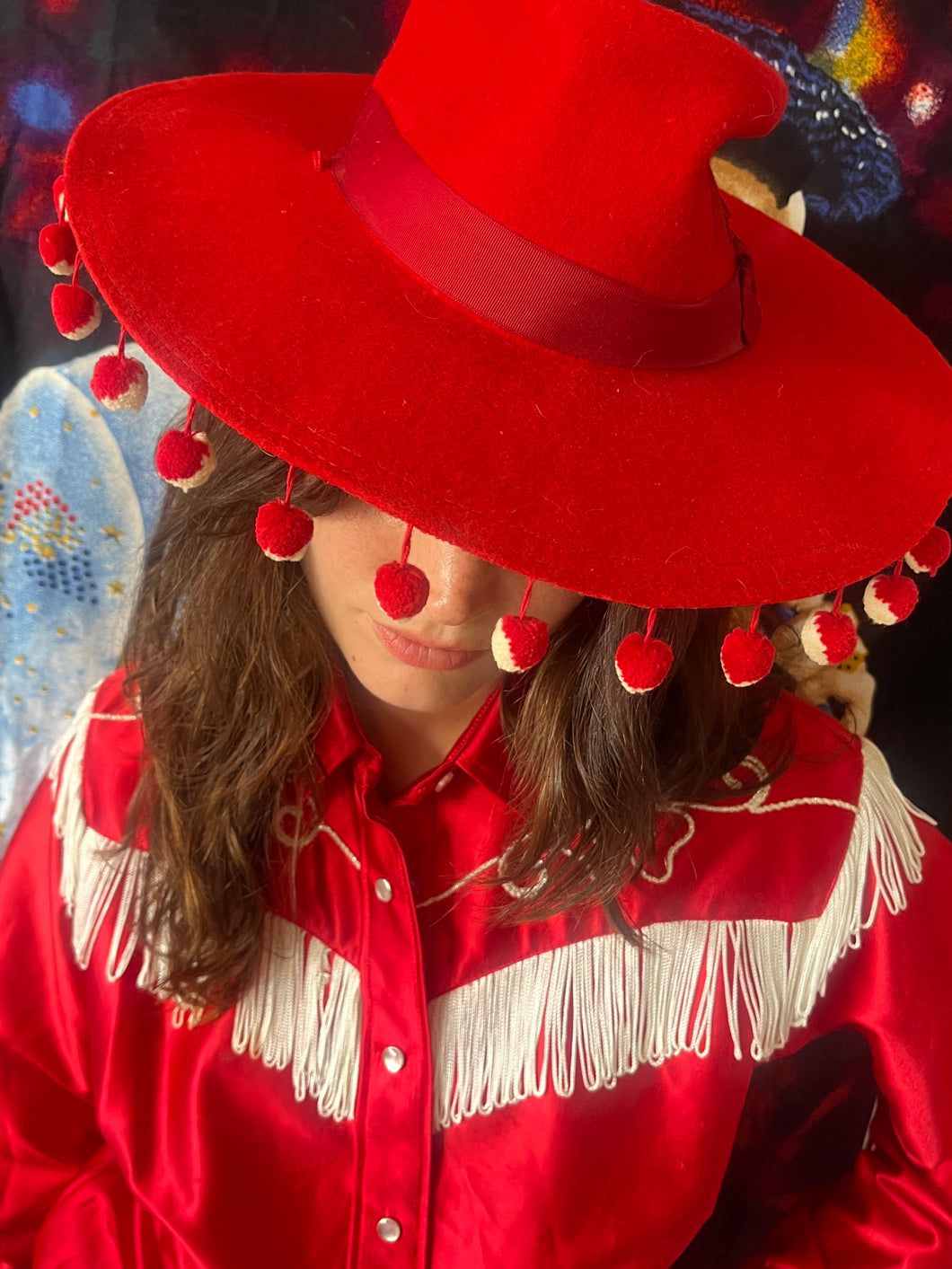 Vintage Red Felt  Hat