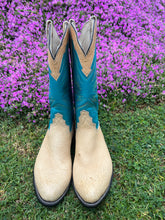 Load image into Gallery viewer, Mens Turquoise Cowboy Leather Boots
