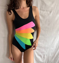 Load image into Gallery viewer, Neon Rainbow One Piece Bathing Suit
