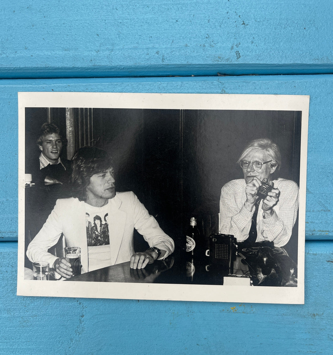 Lunching with Mick Jagger at the Factory 1977 Postcard