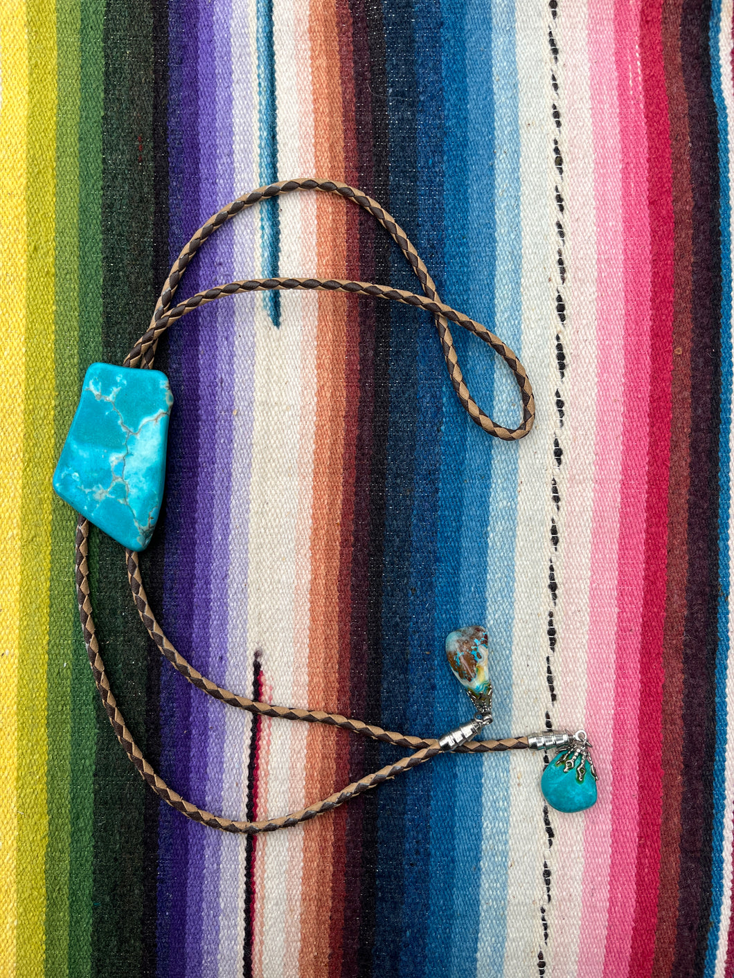 Turquoise Piece Bolo Tie Necklace