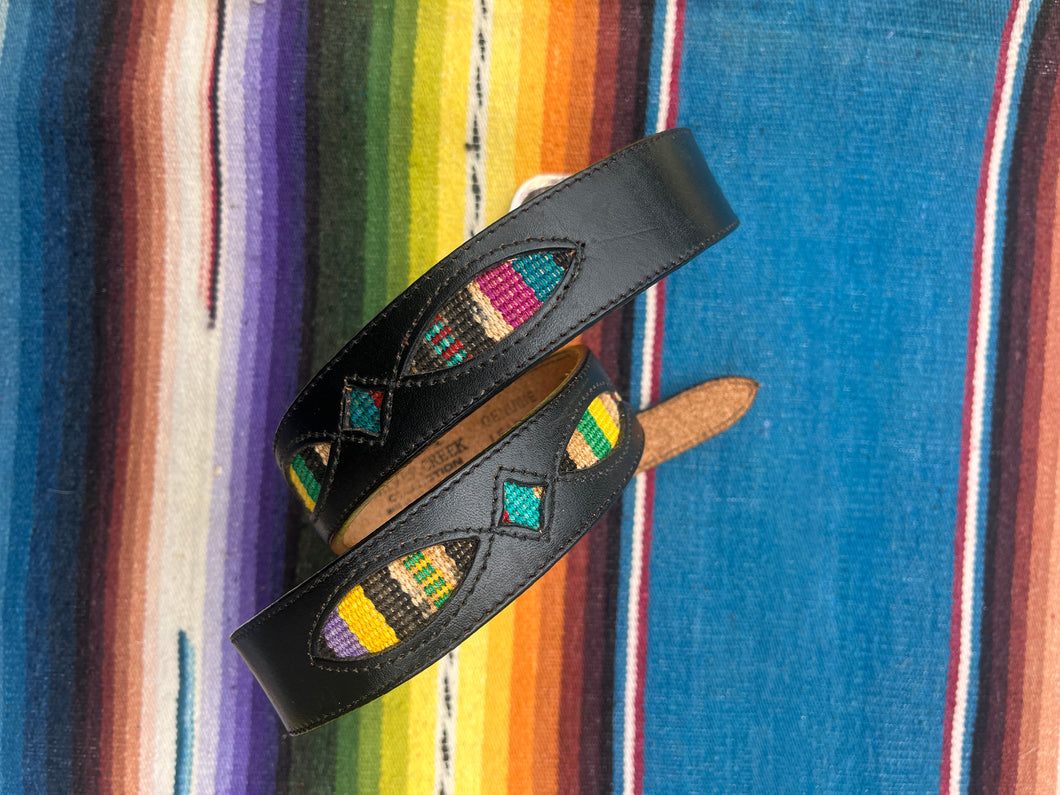 Mexican Woven Cutout Leather Belt