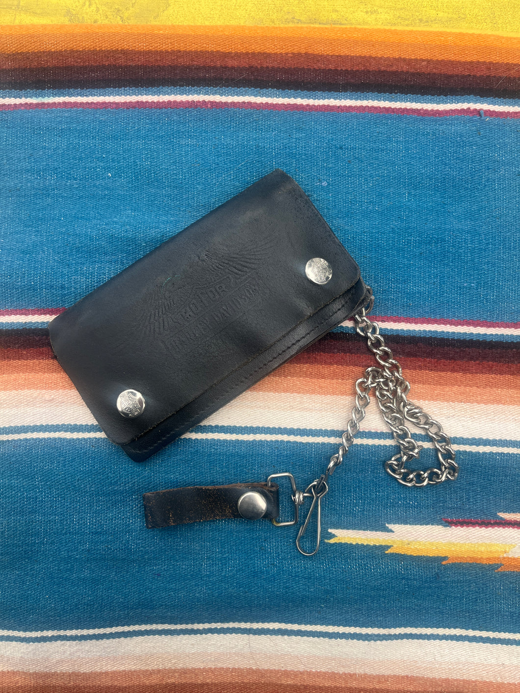 Harley Davidson Leather Wallet with Chain