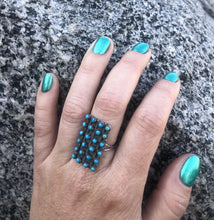 Load image into Gallery viewer, Turquoise Petite Point Rectangle Ring
