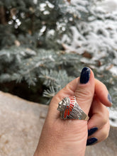 Load image into Gallery viewer, Indian Chief Coral Headdress Ring
