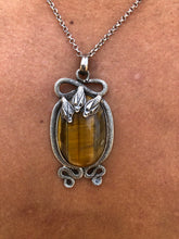 Load image into Gallery viewer, Three Snakehead Tigereye Pendant Necklace
