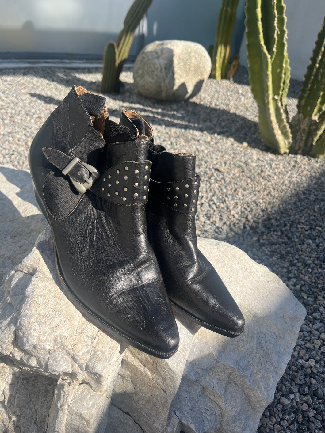 Black Studded Ankle Boots
