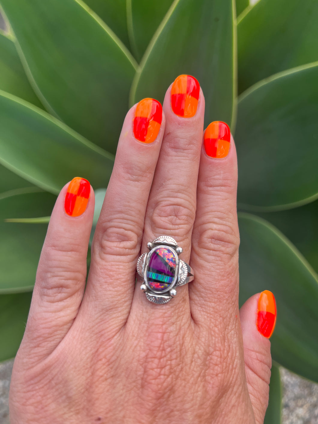 Zuni Pawn Opal Sugilite Ring