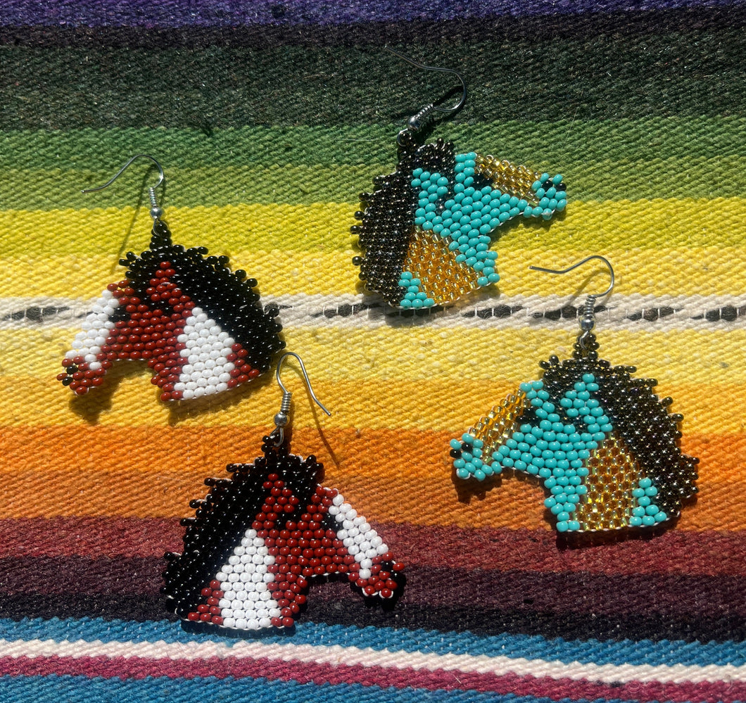 Beaded Horse  Earrings