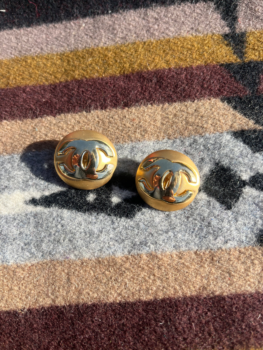 1980s Double Gold Tone Costume Earrings
