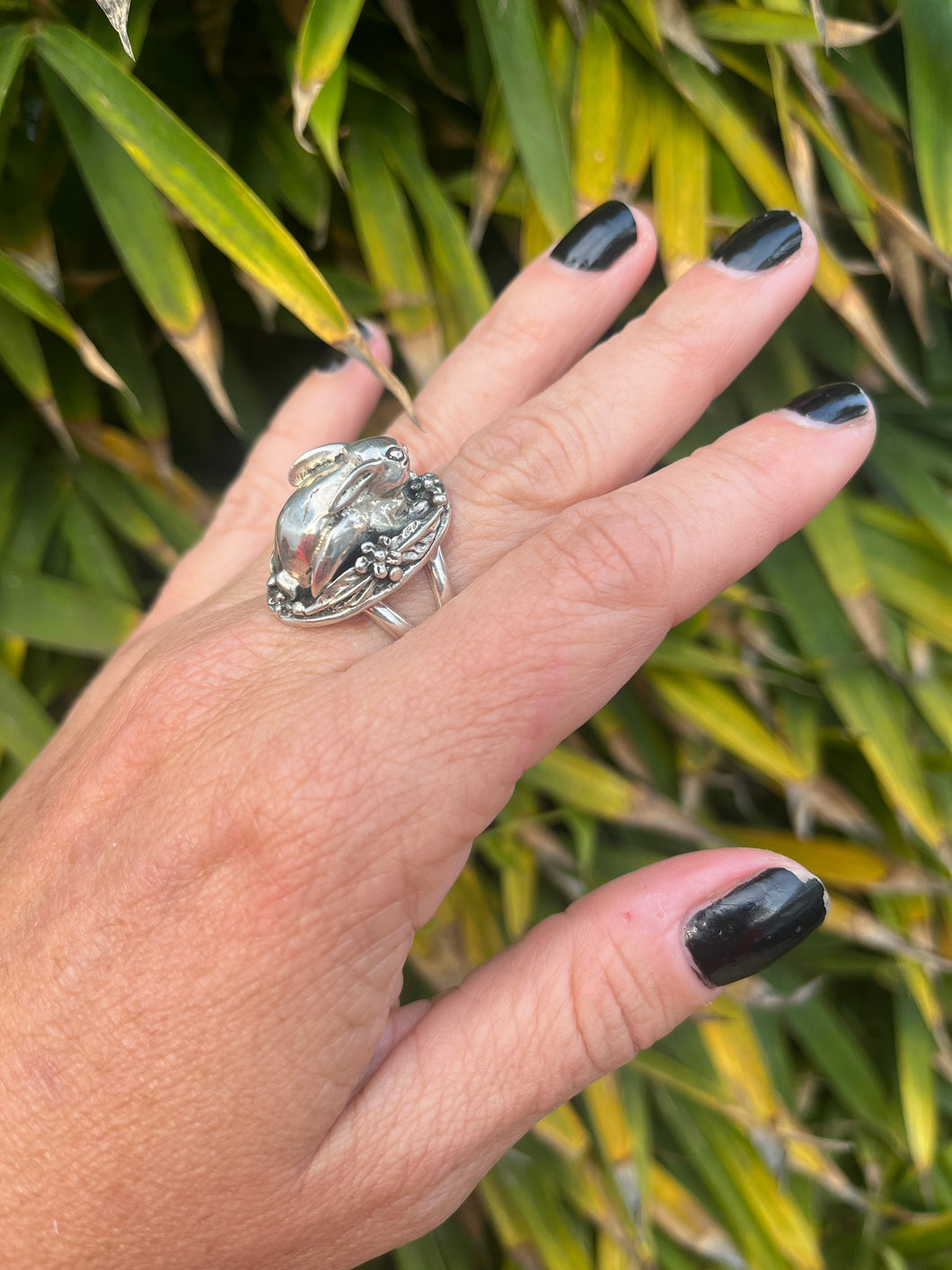 Navajo Solid Silver Rabbit Ring