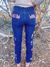 Load image into Gallery viewer, Sweet Heart Cutout Leather Denim Jeans
