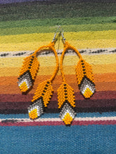 Load image into Gallery viewer, Beaded Double Feather  Earrings
