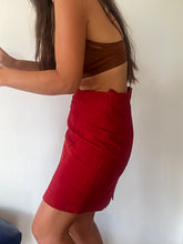 Load image into Gallery viewer, Suede Red Skirt
